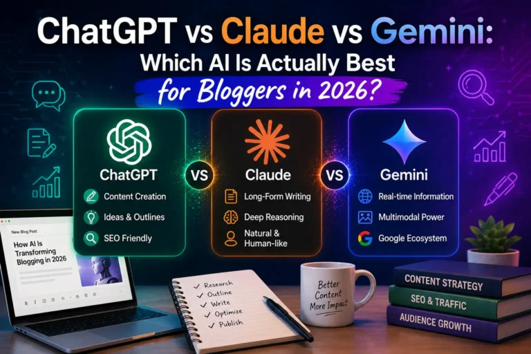 ChatGPT vs Claude vs Gemini: Which is Best for Bloggers in 2026?